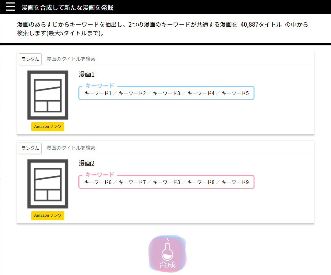 漫画を合成して新たな漫画を発掘