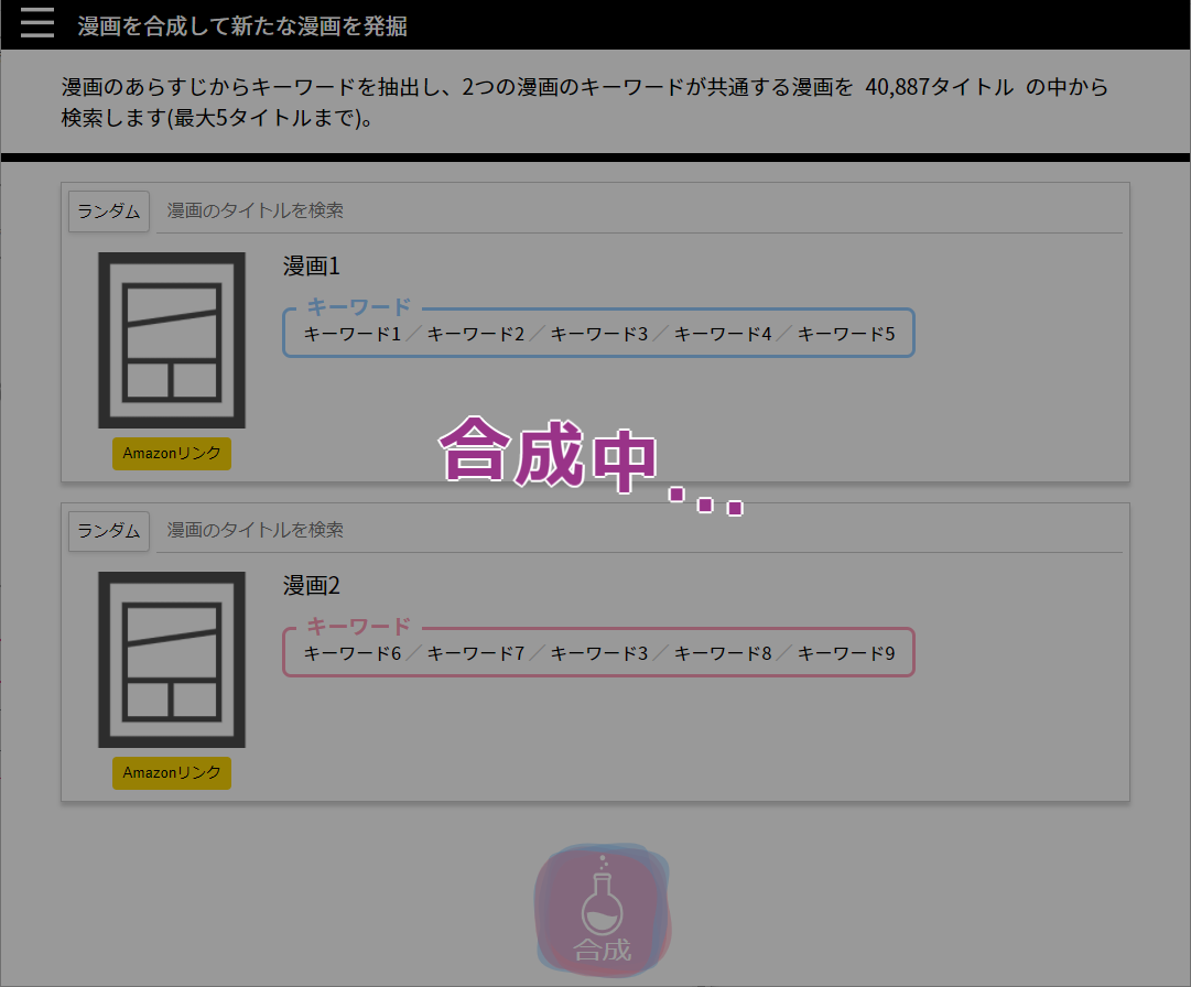 漫画を合成して新たな漫画を発掘